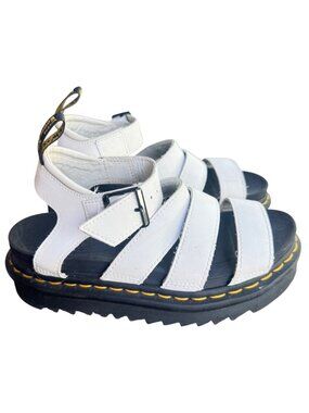 Dr. Martens Blaire White Leather Sandals Womens Size 5 Adjustable Straps